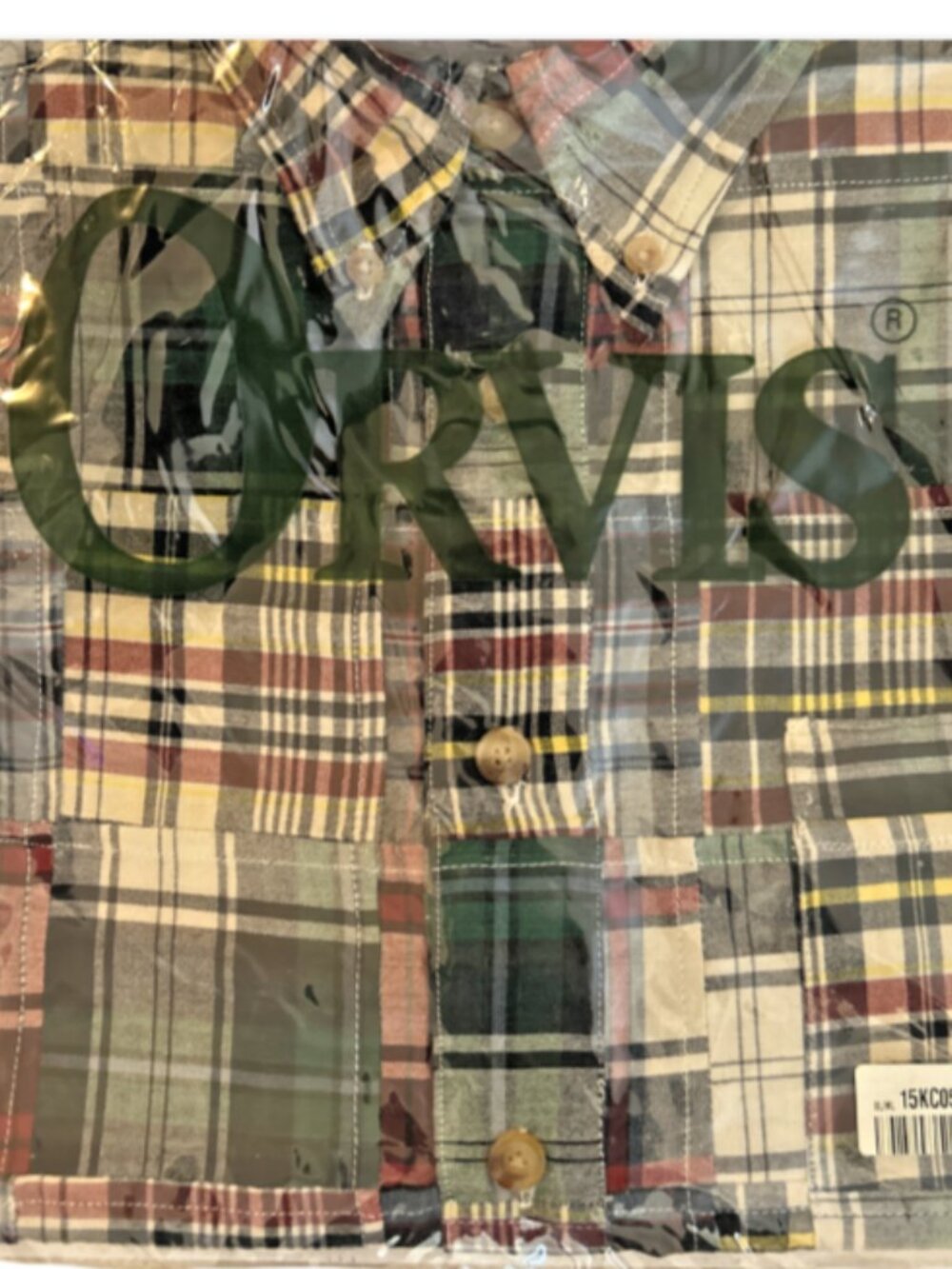 Vintage Orvis Men's Large Madras Patchwork Shirt 100% Cotton Plaid India Rare